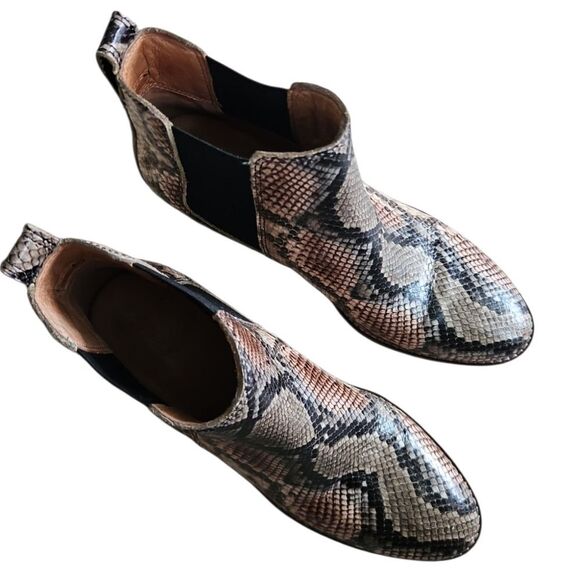 Madewell The Regan Boot in Snake Embossed Leather Size 8 - Picture 5 of 8
